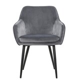 SalesFever Eetkamerstoel grijs fluweel