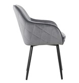 SalesFever Eetkamerstoel grijs fluweel