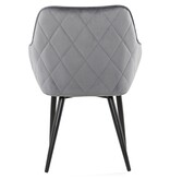 SalesFever Eetkamerstoel grijs fluweel