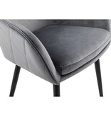 SalesFever Eetkamerstoel grijs fluweel