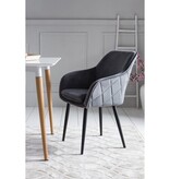 SalesFever Eetkamerstoel grijs fluweel