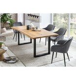 SalesFever Eetkamerstoel grijs fluweel