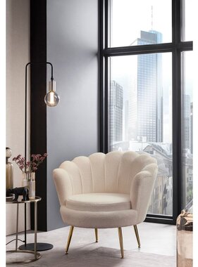 SalesFever Muschelsessel met Bouclé Stoff