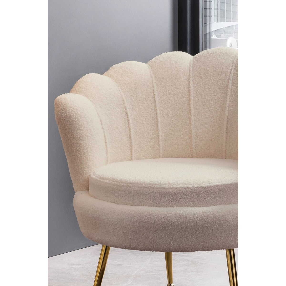SalesFever Muschelsessel met Bouclé Stoff
