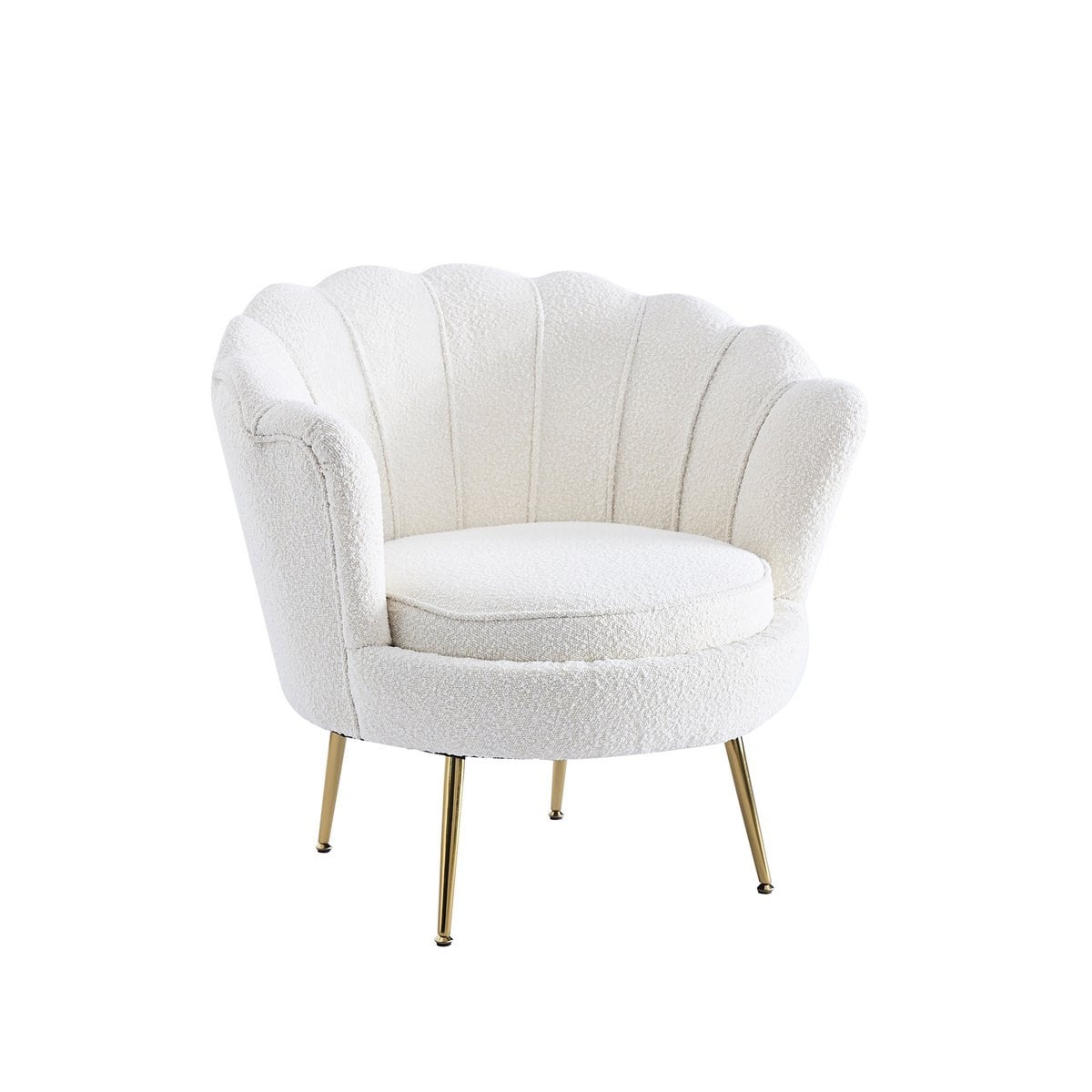 SalesFever Muschelsessel met Bouclé Stoff