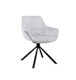 SalesFever Fauteuil met honingraatstiksel in lichtgrijs fluweel