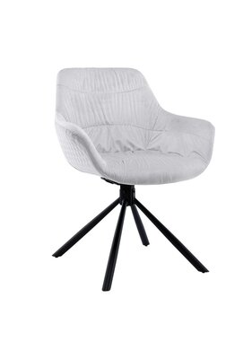 SalesFever Fauteuil met honingraatstiksel in lichtgrijs fluweel