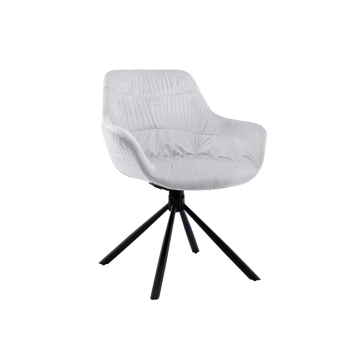 SalesFever Fauteuil met honingraatstiksel in lichtgrijs fluweel