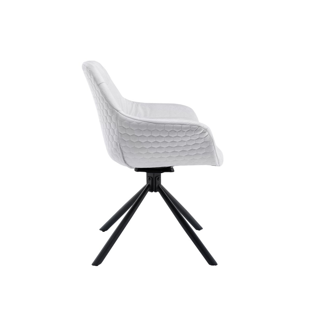 SalesFever Fauteuil met honingraatstiksel in lichtgrijs fluweel