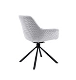 SalesFever Fauteuil met honingraatstiksel in lichtgrijs fluweel