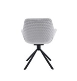 SalesFever Fauteuil met honingraatstiksel in lichtgrijs fluweel