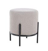 SalesFever Polsterhocker Ø35 cm Bouclé Stof Taupe