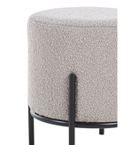 SalesFever Polsterhocker Ø35 cm Bouclé Stof Taupe