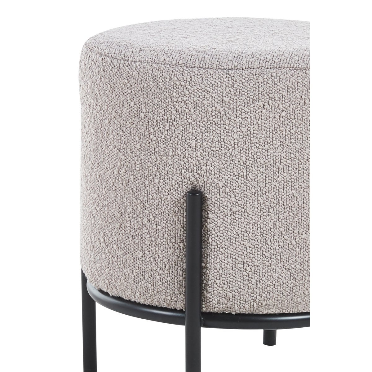 SalesFever Polsterhocker Ø35 cm Bouclé Stof Taupe