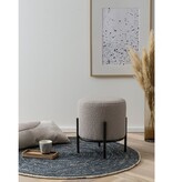 SalesFever Polsterhocker Ø35 cm Bouclé Stof Taupe