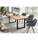 SalesFever Fauteuil set van 2 grijs textiel