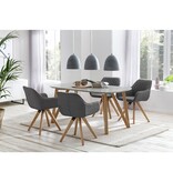 SalesFever Fauteuil set van 2 grijs textiel