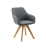 SalesFever Fauteuil set van 2 grijs textiel