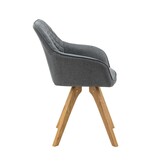 SalesFever Fauteuil set van 2 grijs textiel