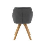 SalesFever Fauteuil set van 2 grijs textiel