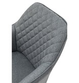 SalesFever Fauteuil set van 2 grijs textiel