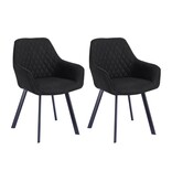 SalesFever Set van 2 fauteuils, antraciet microvezel