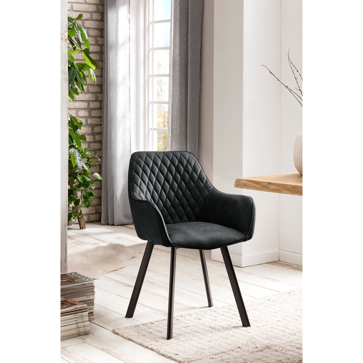 SalesFever Set van 2 fauteuils, antraciet microvezel