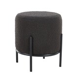 SalesFever Polsterhocker Ø35 cm Bouclé Stoff Antraciet