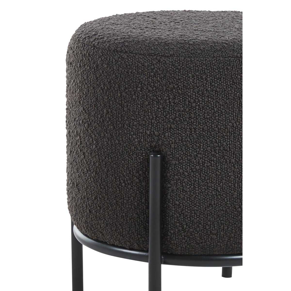 SalesFever Polsterhocker Ø35 cm Bouclé Stoff Antraciet