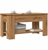 VidaXL Salontafel 101x49x52 cm bewerkt hout artisanaal eikenkleur