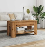 VidaXL Salontafel 101x49x52 cm bewerkt hout artisanaal eikenkleur