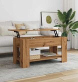 VidaXL Salontafel 101x49x52 cm bewerkt hout artisanaal eikenkleur