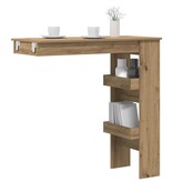 VidaXL Bartafel wandgemonteerd 102x45x103,5 cm bewerkt hout artisanaal