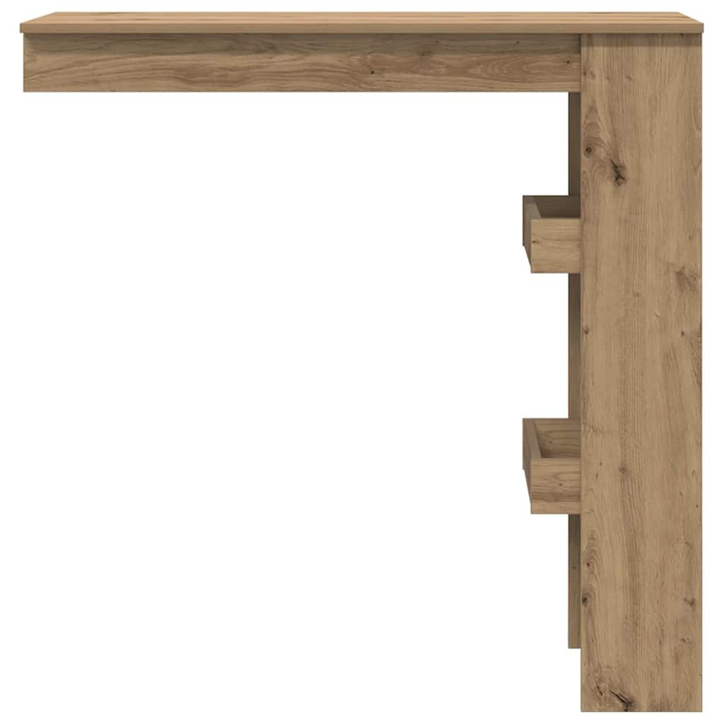 VidaXL Bartafel wandgemonteerd 102x45x103,5 cm bewerkt hout artisanaal