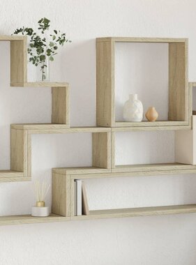 VidaXL Wandschap 96x12x64 cm bewerkt hout sonoma eikenkleurig