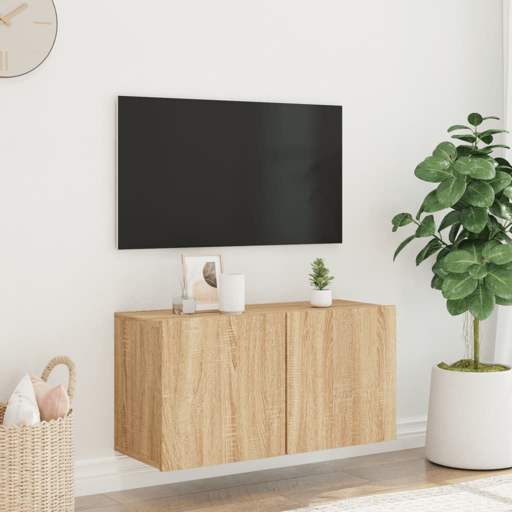 VidaXL Tv-meubel wandgemonteerd 80x30x41 cm sonoma eikenkleurig