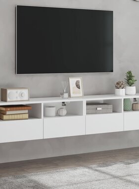 VidaXL Tv-wandmeubels 2 st 80x30x30 cm bewerkt hout wit