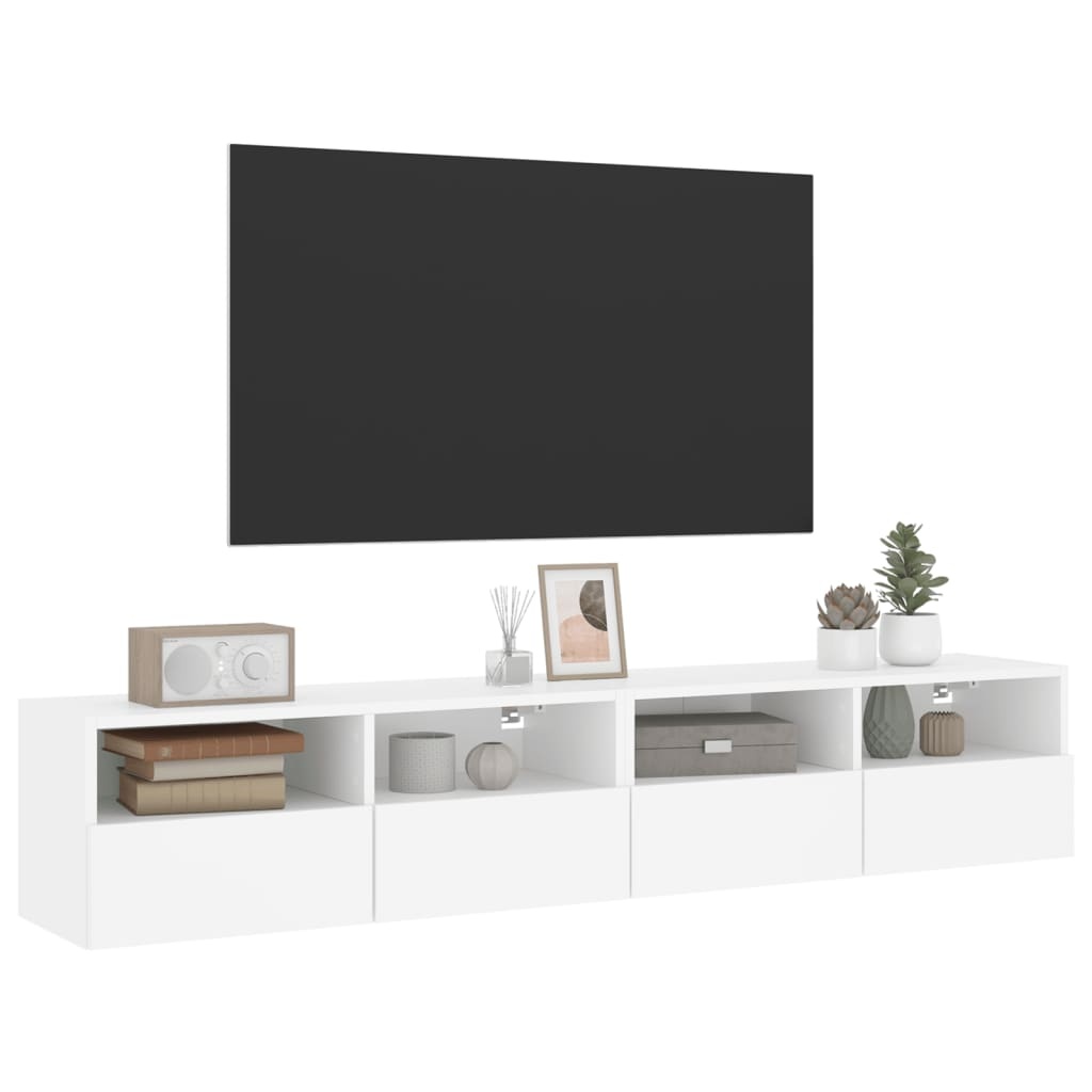 VidaXL Tv-wandmeubels 2 st 80x30x30 cm bewerkt hout wit