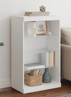 VidaXL Dressoir met LED-verlichting 60,5x37x100 cm wit