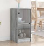 VidaXL Bijzetkast met glazen deuren 35x37x75,5 cm grijs sonoma eiken