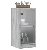 VidaXL Bijzetkast met glazen deuren 35x37x75,5 cm grijs sonoma eiken