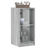 VidaXL Bijzetkast met glazen deuren 35x37x75,5 cm grijs sonoma eiken