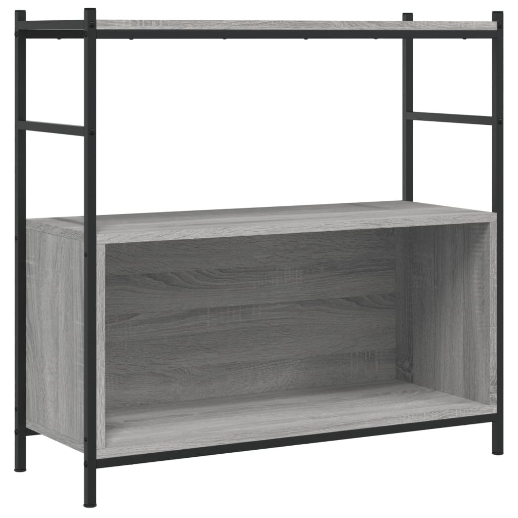 VidaXL Boekenrek 80x30x78,5 cm bewerkt hout en ijzer grijs sonoma