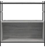 VidaXL Boekenrek 80x30x78,5 cm bewerkt hout en ijzer grijs sonoma