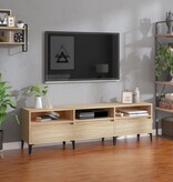 VidaXL Tv-meubel 150x30x44,5 cm bewerkt hout sonoma eikenkleurig