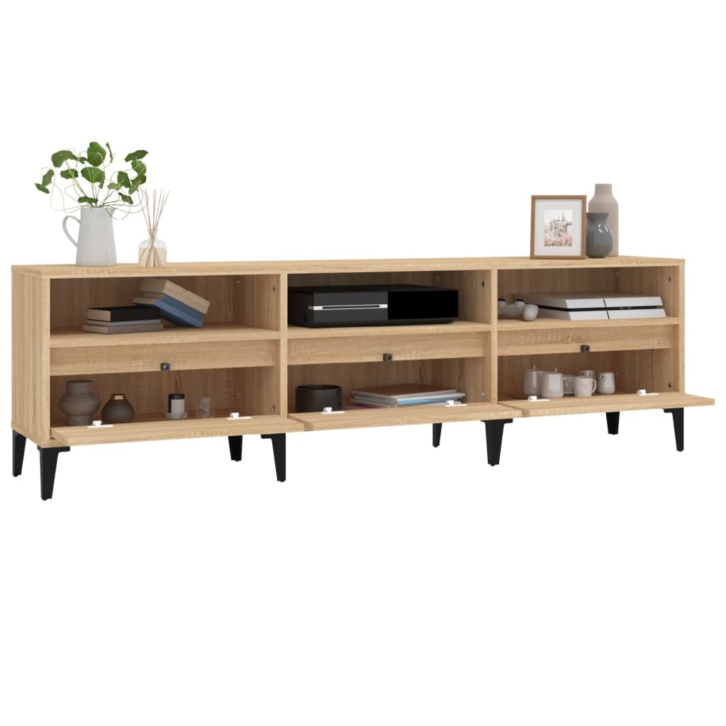 VidaXL Tv-meubel 150x30x44,5 cm bewerkt hout sonoma eikenkleurig