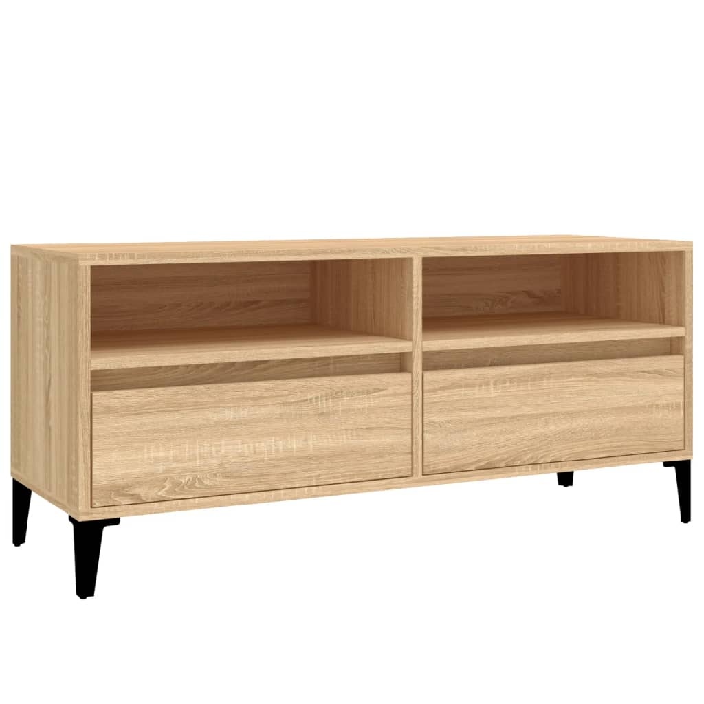 VidaXL Tv-meubel 100x34,5x44,5 cm bewerkt hout sonoma eikenkleurig