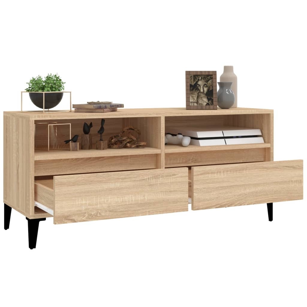 VidaXL Tv-meubel 100x34,5x44,5 cm bewerkt hout sonoma eikenkleurig