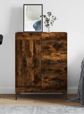 VidaXL Dressoir 69,5x34x90 cm bewerkt hout gerookt eikenkleurig