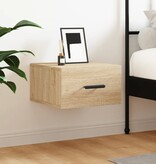 VidaXL Nachtkastje wandgemonteerd 35x35x20 cm sonoma eikenkleurig